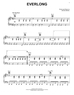 page one of Everlong (Piano, Vocal & Guitar Chords (Right-Hand Melody))