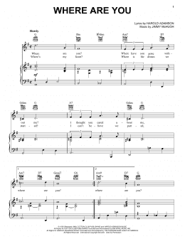page one of Where Are You (Piano, Vocal & Guitar Chords (Right-Hand Melody))