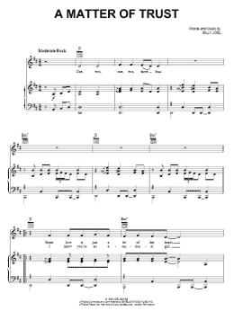 page one of A Matter Of Trust (Piano, Vocal & Guitar Chords (Right-Hand Melody))