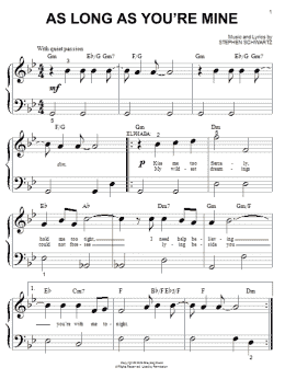 page one of As Long As You're Mine (from Wicked) (Big Note Piano)