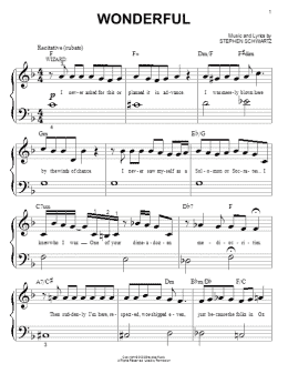 page one of Wonderful (from Wicked) (Big Note Piano)