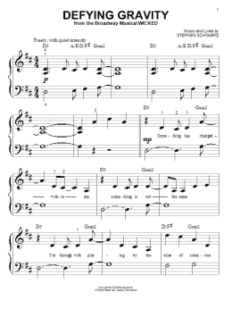 page one of Defying Gravity (from Wicked) (Big Note Piano)