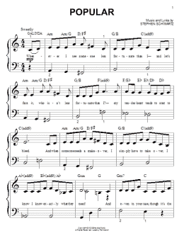 page one of Popular (from Wicked) (Big Note Piano)