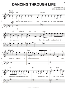 page one of Dancing Through Life (from Wicked) (Big Note Piano)