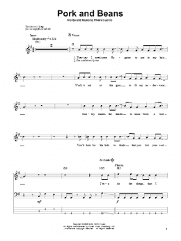 page one of Pork And Beans (Bass Guitar Tab)