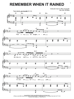 page one of Remember When It Rained (Piano & Vocal)