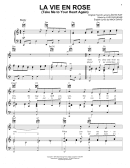 page one of La Vie En Rose (Take Me To Your Heart Again) (Piano, Vocal & Guitar Chords (Right-Hand Melody))