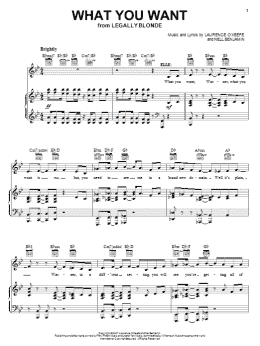 page one of What You Want (Piano, Vocal & Guitar Chords (Right-Hand Melody))