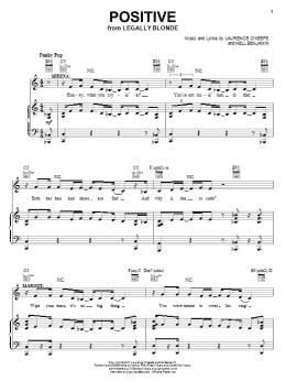 page one of Positive (Piano, Vocal & Guitar Chords (Right-Hand Melody))