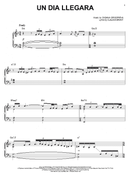 page one of Un Dia Llegara (Piano & Vocal)