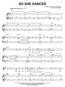 page one of So She Dances (Piano & Vocal)
