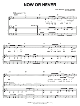 page one of Now Or Never (Piano & Vocal)