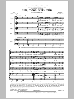 page one of Sun, Moon, Stars, Rain (SATB Choir)