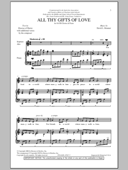page one of All Thy Gifts Of Love (SATB Choir)