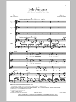 page one of Little Four Paws (SSA Choir)