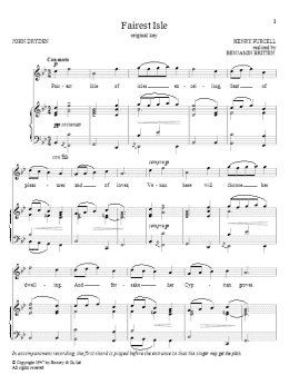 page one of Fairest Isle (Piano & Vocal)