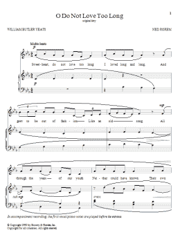 page one of O Do Not Love Too Long (Piano & Vocal)