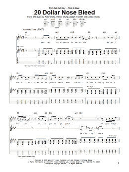 page one of 20 Dollar Nose Bleed (Guitar Tab)