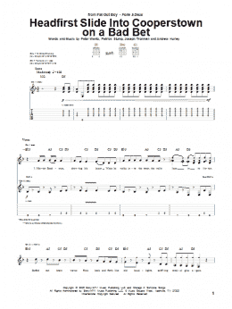 page one of Headfirst Slide Into Cooperstown On A Bad Bet (Guitar Tab)