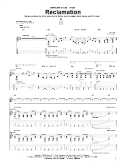 page one of Reclamation (Guitar Tab)
