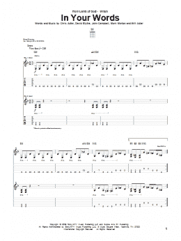 page one of In Your Words (Guitar Tab)