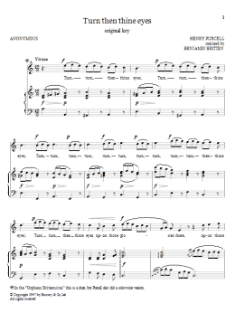 page one of Turn Then Thine Eyes (Piano & Vocal)