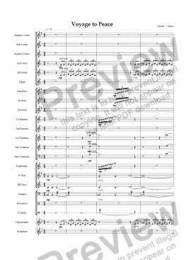page one of Voyage to Peace (Brass Band)