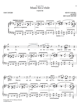 page one of Music For A While (Piano & Vocal)