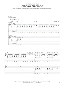 page one of Choke Sermon (Guitar Tab)