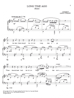 page one of Long Time Ago (Piano & Vocal)