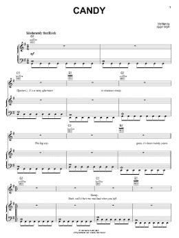 page one of Candy (Piano, Vocal & Guitar Chords (Right-Hand Melody))