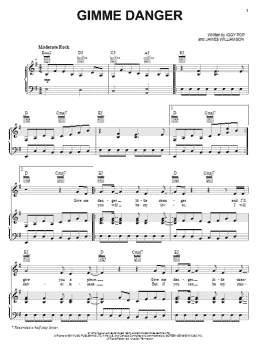 page one of Gimme Danger (Piano, Vocal & Guitar Chords (Right-Hand Melody))