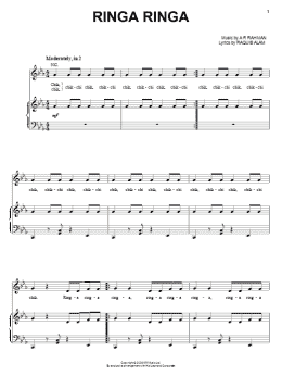 page one of Ringa Ringa (Piano, Vocal & Guitar Chords (Right-Hand Melody))