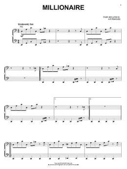 page one of Millionaire (Piano, Vocal & Guitar Chords (Right-Hand Melody))