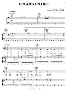 page one of Dreams On Fire (Piano, Vocal & Guitar Chords (Right-Hand Melody))