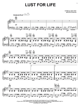 page one of Lust For Life (Piano, Vocal & Guitar Chords (Right-Hand Melody))