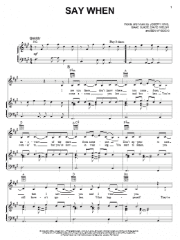 page one of Say When (Piano, Vocal & Guitar Chords (Right-Hand Melody))