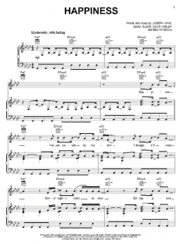 page one of Happiness (Piano, Vocal & Guitar Chords (Right-Hand Melody))