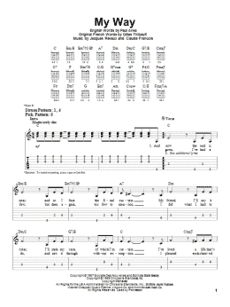 page one of My Way (Easy Guitar Tab)