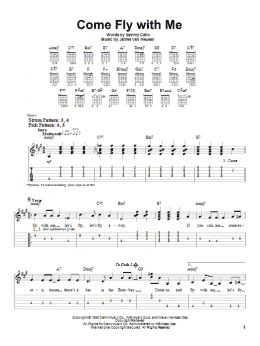 page one of Come Fly With Me (Easy Guitar Tab)