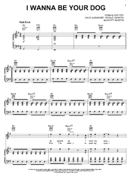 page one of I Wanna Be Your Dog (Piano, Vocal & Guitar Chords (Right-Hand Melody))