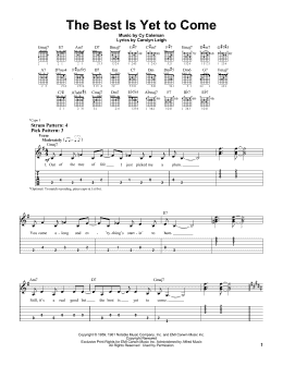 page one of The Best Is Yet To Come (Easy Guitar Tab)