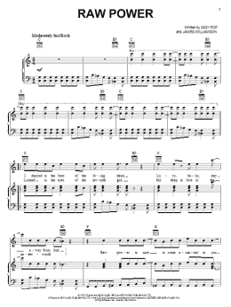 page one of Raw Power (Piano, Vocal & Guitar Chords (Right-Hand Melody))