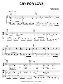 page one of Cry For Love (Piano, Vocal & Guitar Chords (Right-Hand Melody))