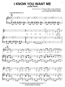 page one of I Know You Want Me (Calle Ocho) (Piano, Vocal & Guitar Chords (Right-Hand Melody))