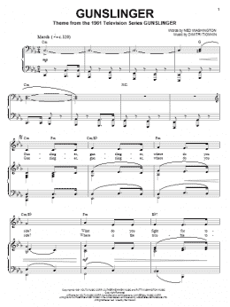 page one of Gunslinger (Piano, Vocal & Guitar Chords (Right-Hand Melody))