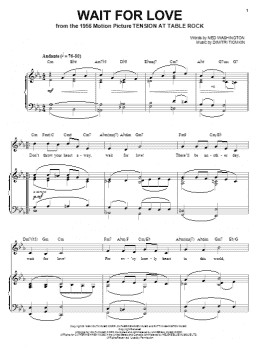 page one of Wait For Love (Piano, Vocal & Guitar Chords (Right-Hand Melody))