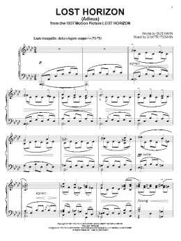 page one of Lost Horizon (Piano Solo)