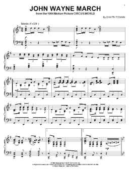 page one of John Wayne March (Piano Solo)
