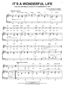 page one of It's A Wonderful Life (Piano, Vocal & Guitar Chords (Right-Hand Melody))